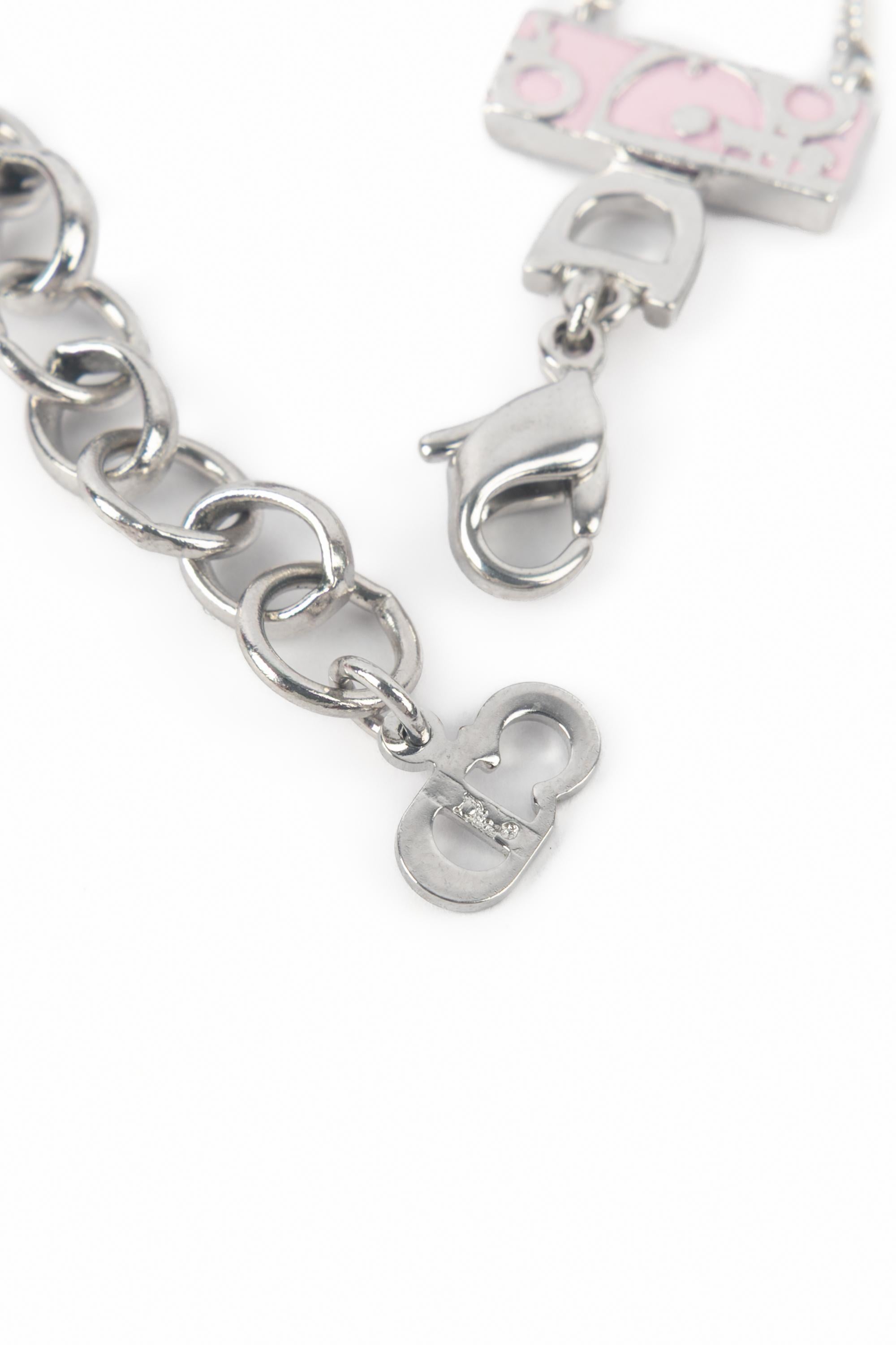 Pulsera Dior esmaltada en rosa en venta 4