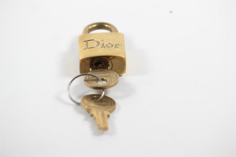LOUIS VUITTON PadLock Lock & Key Brass Gold Authentic Number random JP