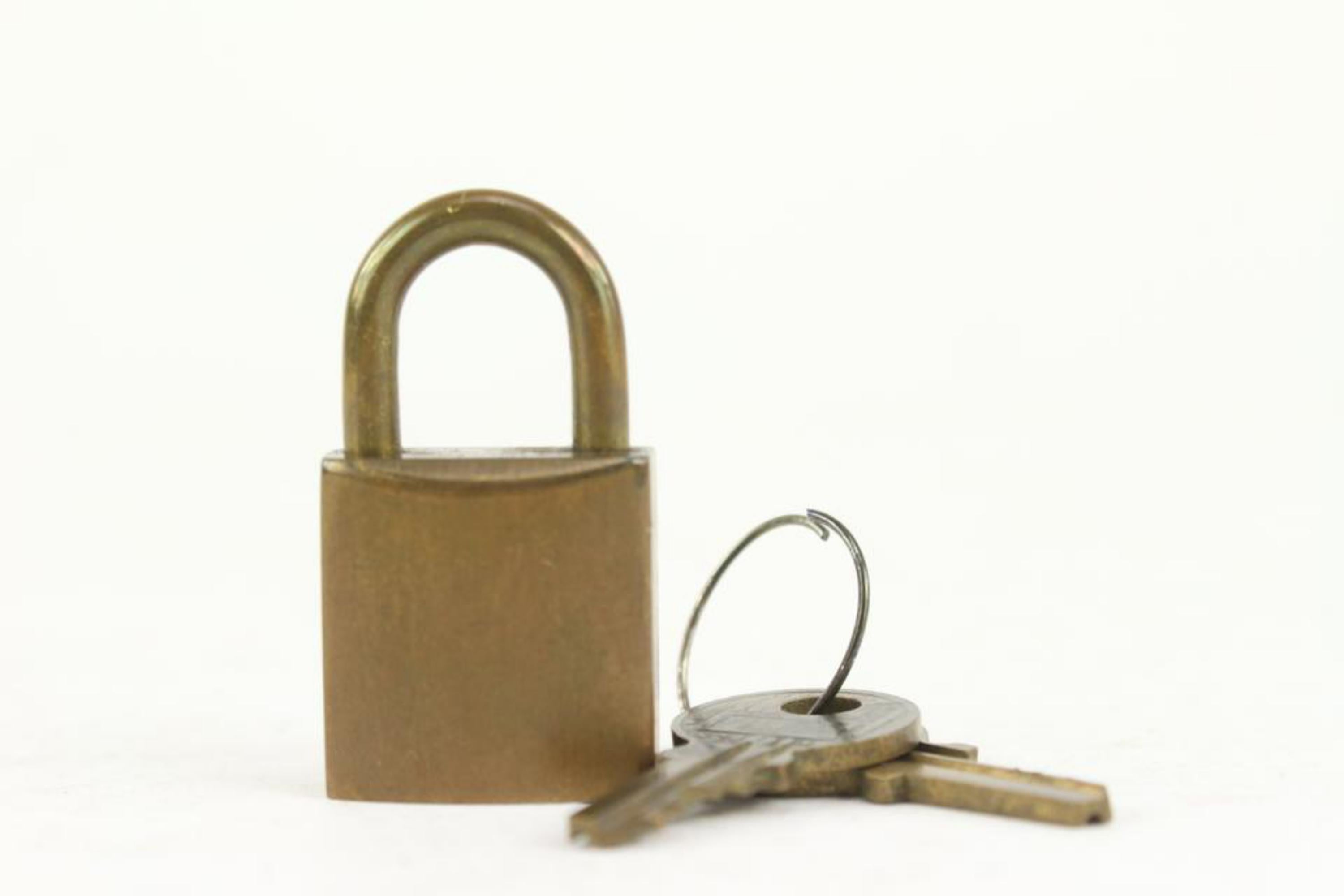 Dior Brass Logo Lock and Key Padlock Key Bag Charm 4DR1028 For Sale 6