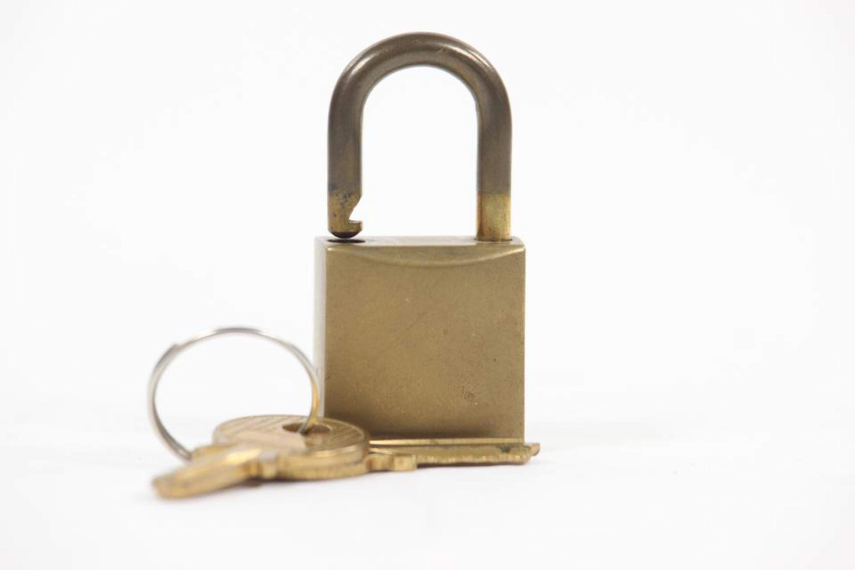 Dior Brass Logo Padlock and Key Bag Charm Lock Set 3DR1104 3