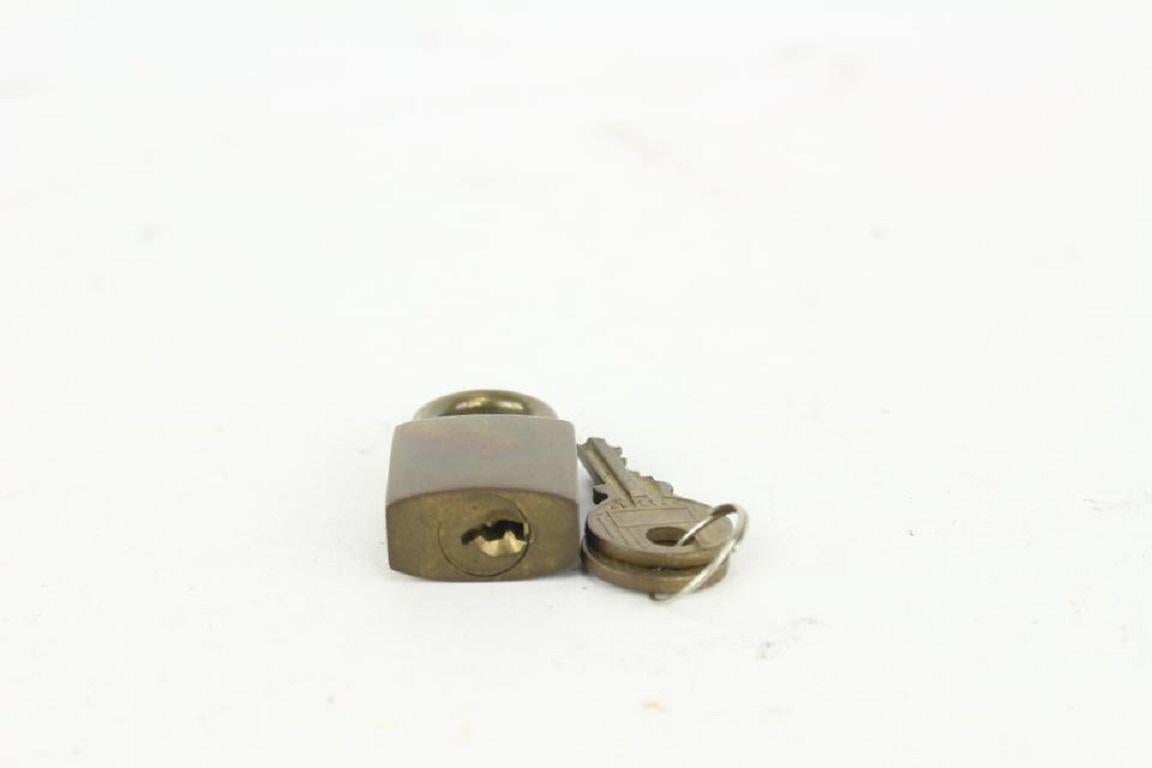 Brown Dior Brass Logo Padlock and Key Cadena Bag Charm Set 920da34 For Sale