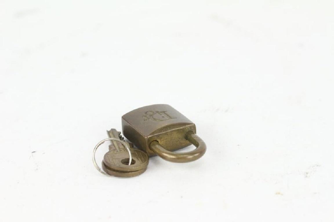Dior Brass Logo Padlock and Key Cadena Bag Charm Set 920da34 For Sale 4