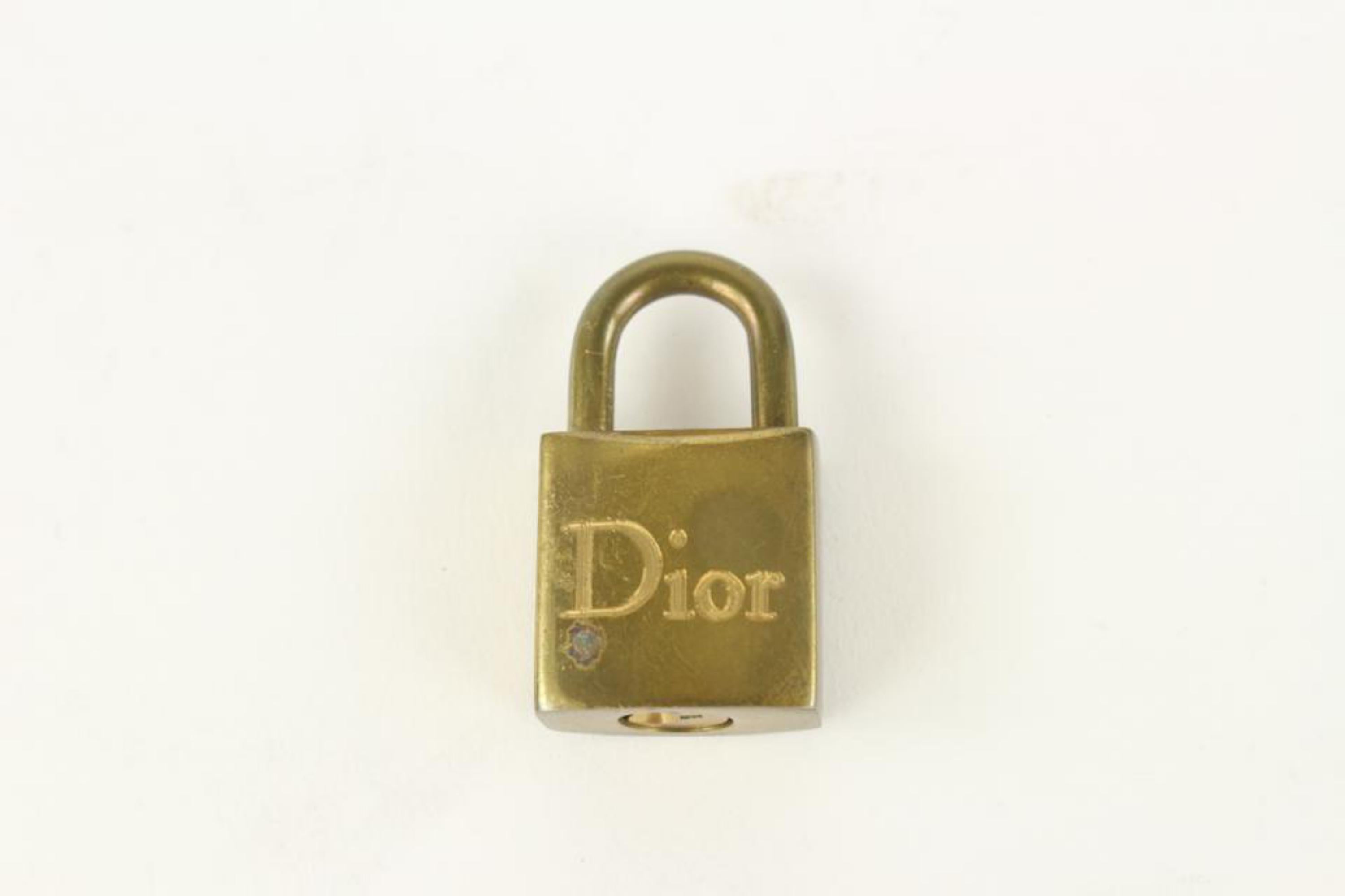 Dior Brass Logo Padlock and Key Lock Bag Charm Cadena 1DR1028 For Sale 4