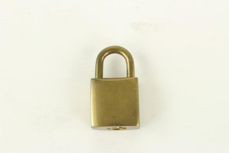 Louis Vuitton Lock & Key Padlock Brass Gold Number Random Bag Charm  Authentic