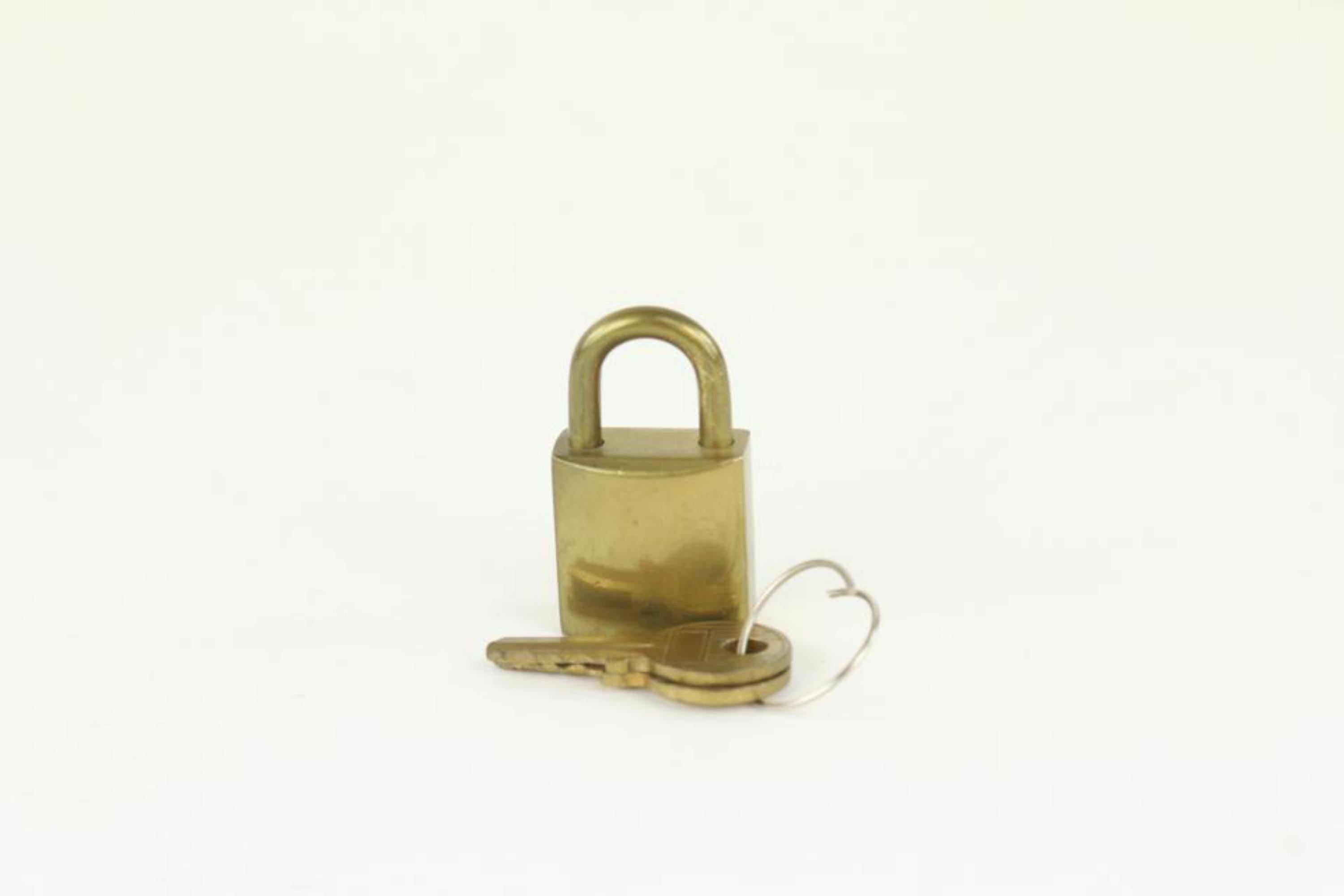 Brown Dior Brass Logo Padlock and Key Lock Bag Charm Cadena 1DR1028 For Sale