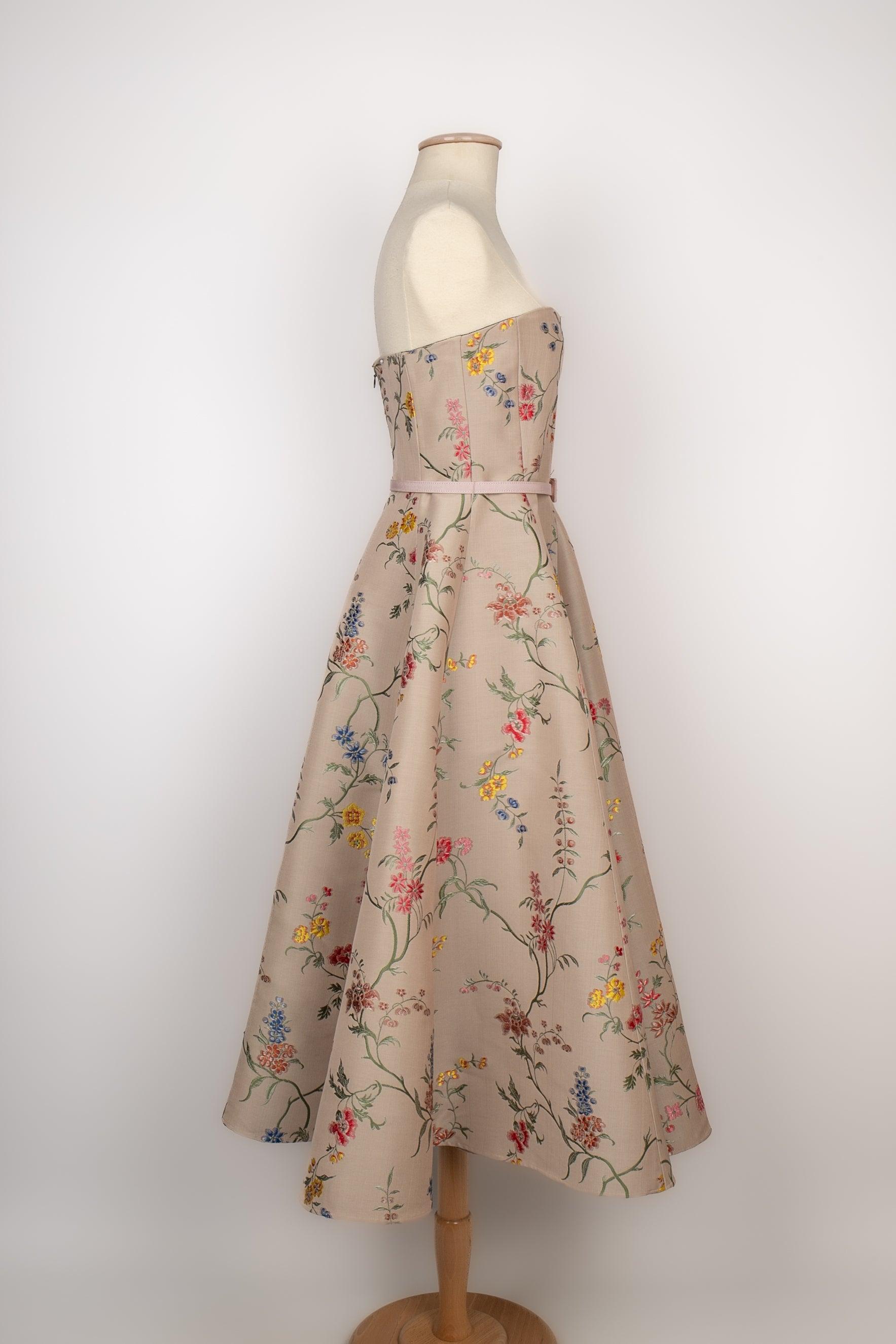 Dior Brocade Fabric Bustier Dress In Excellent Condition In SAINT-OUEN-SUR-SEINE, FR