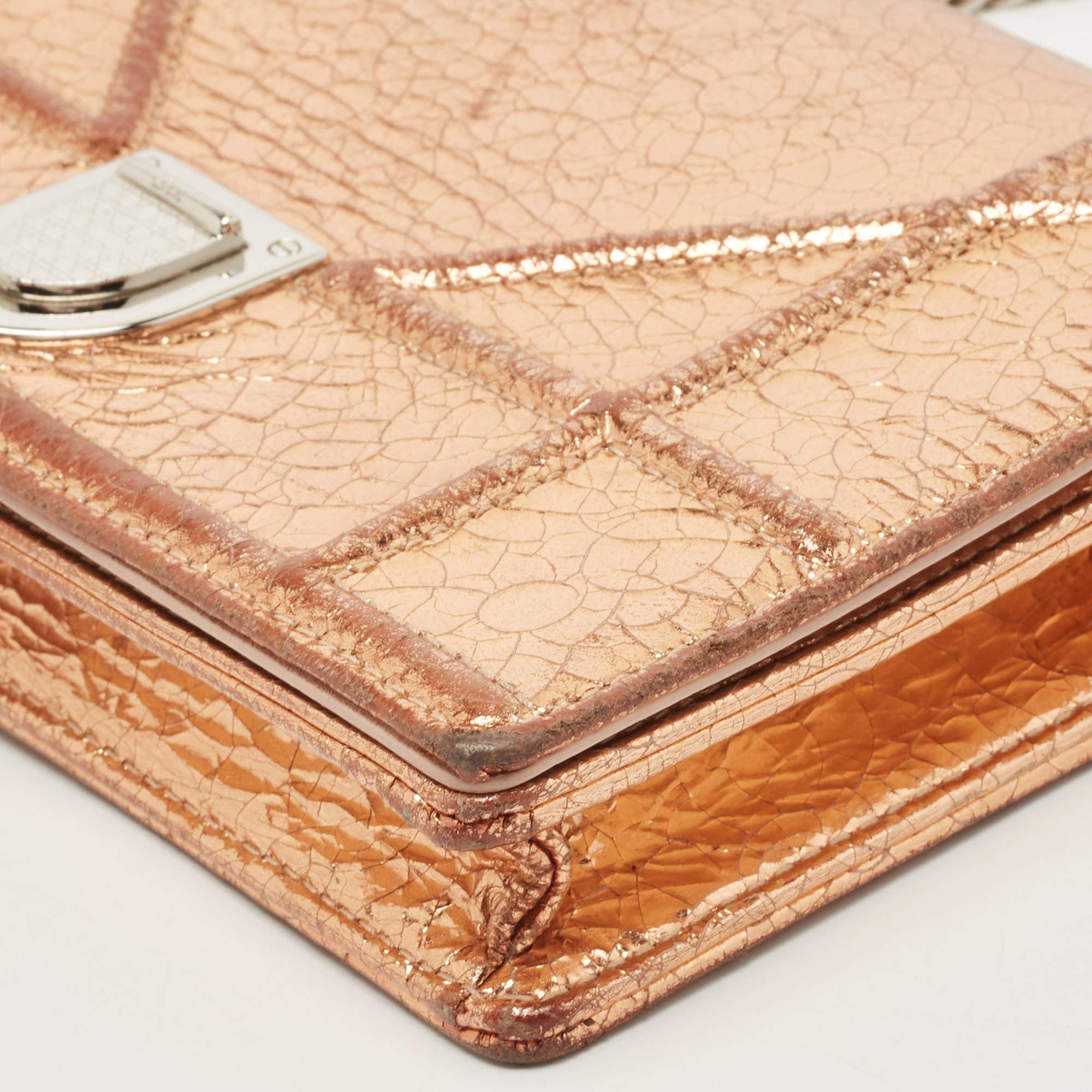 Dior Bronze Ceramic Effect Leather Diorama Wallet on Chain 9