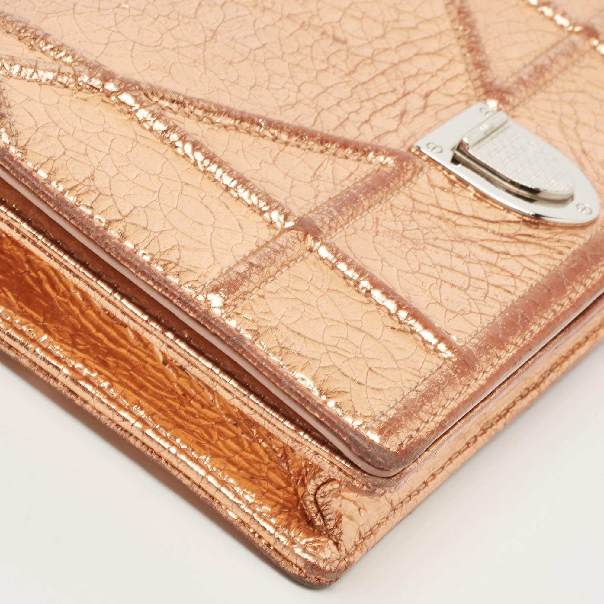 Dior Bronze Ceramic Effect Leather Diorama Wallet on Chain 1
