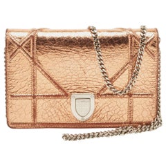 Dior Bronze Ceramic Effect Leather Diorama Wallet on Chain