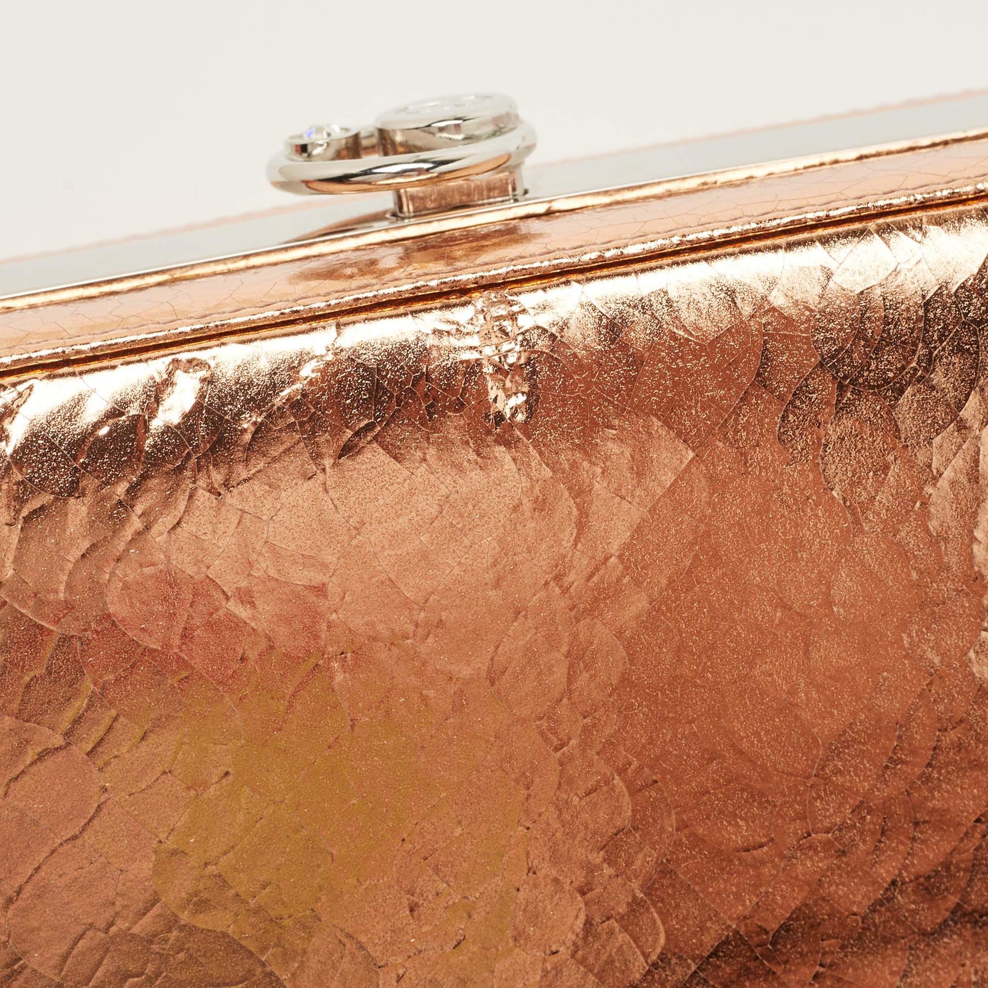 Dior Bronze Folie Lederrahmen-Clutch mit Rahmen im Angebot 4