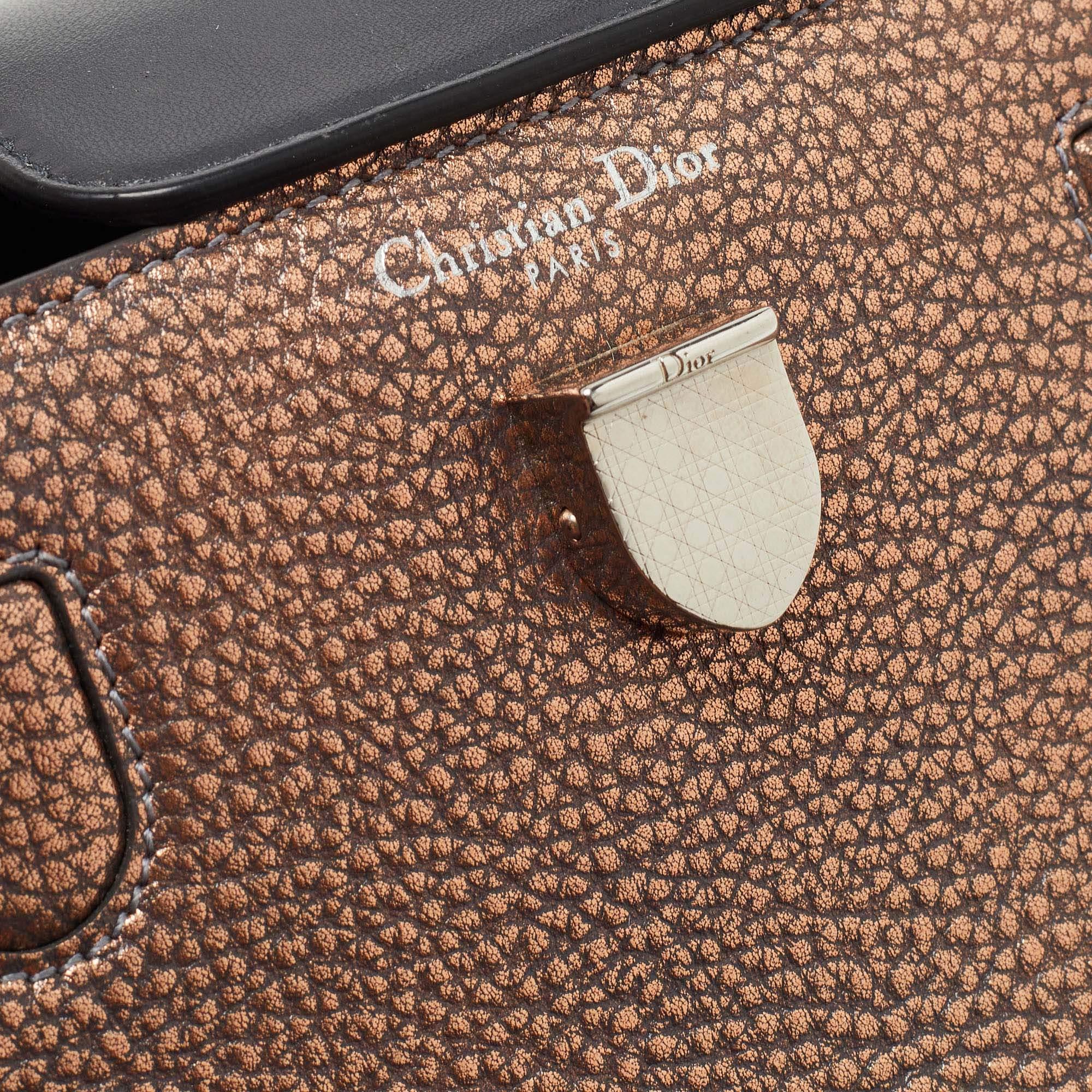 Dior Bronze Leather Mini Diorever Tote For Sale 5