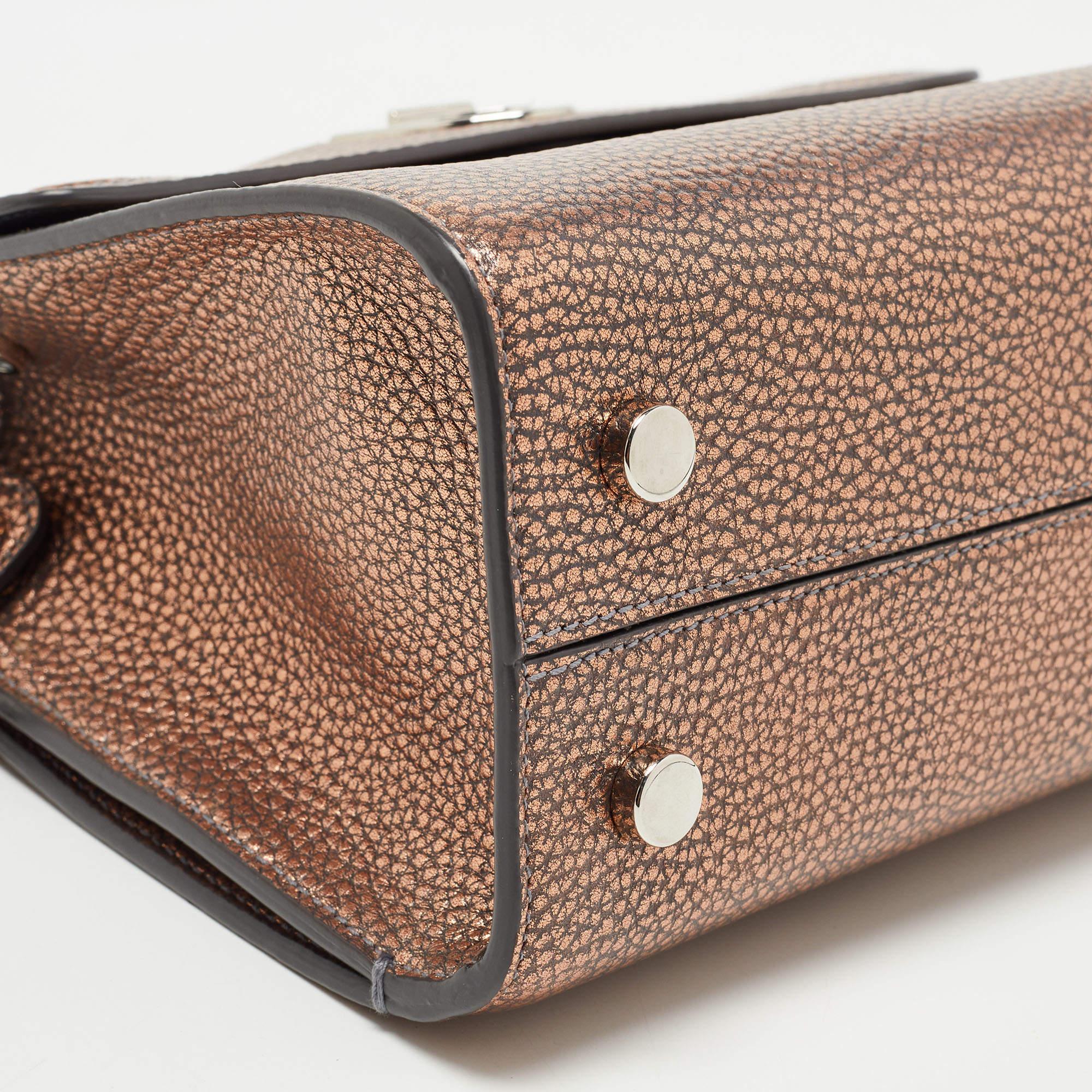 Dior Bronze Leather Mini Diorever Tote For Sale 6