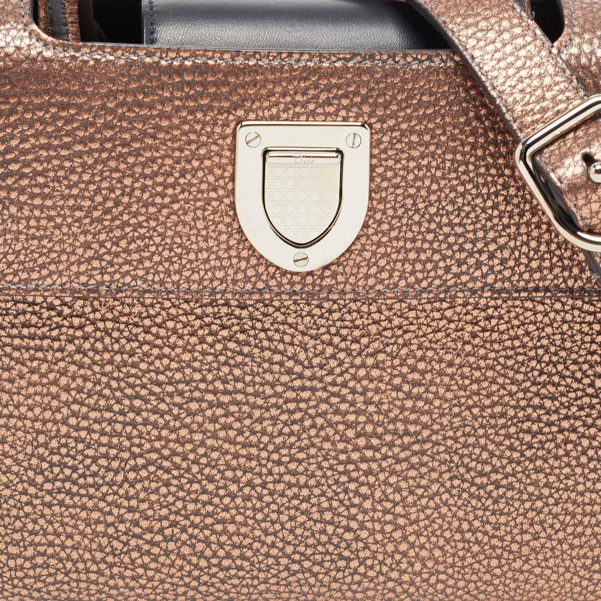 Dior Bronze Leather Mini Diorever Tote For Sale 7