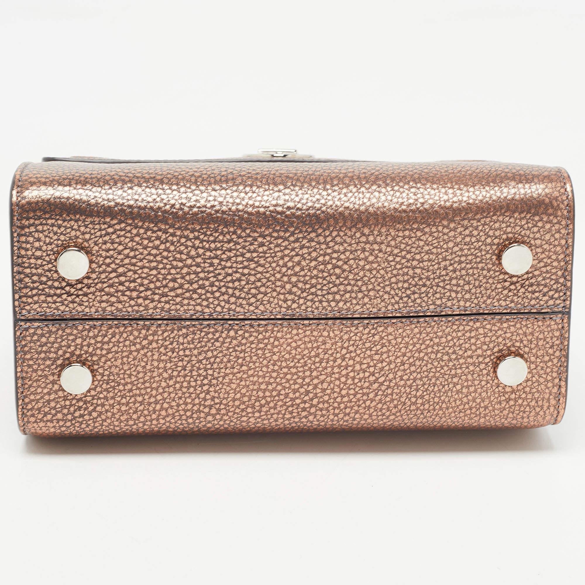Dior Bronze Leather Mini Diorever Tote For Sale 9