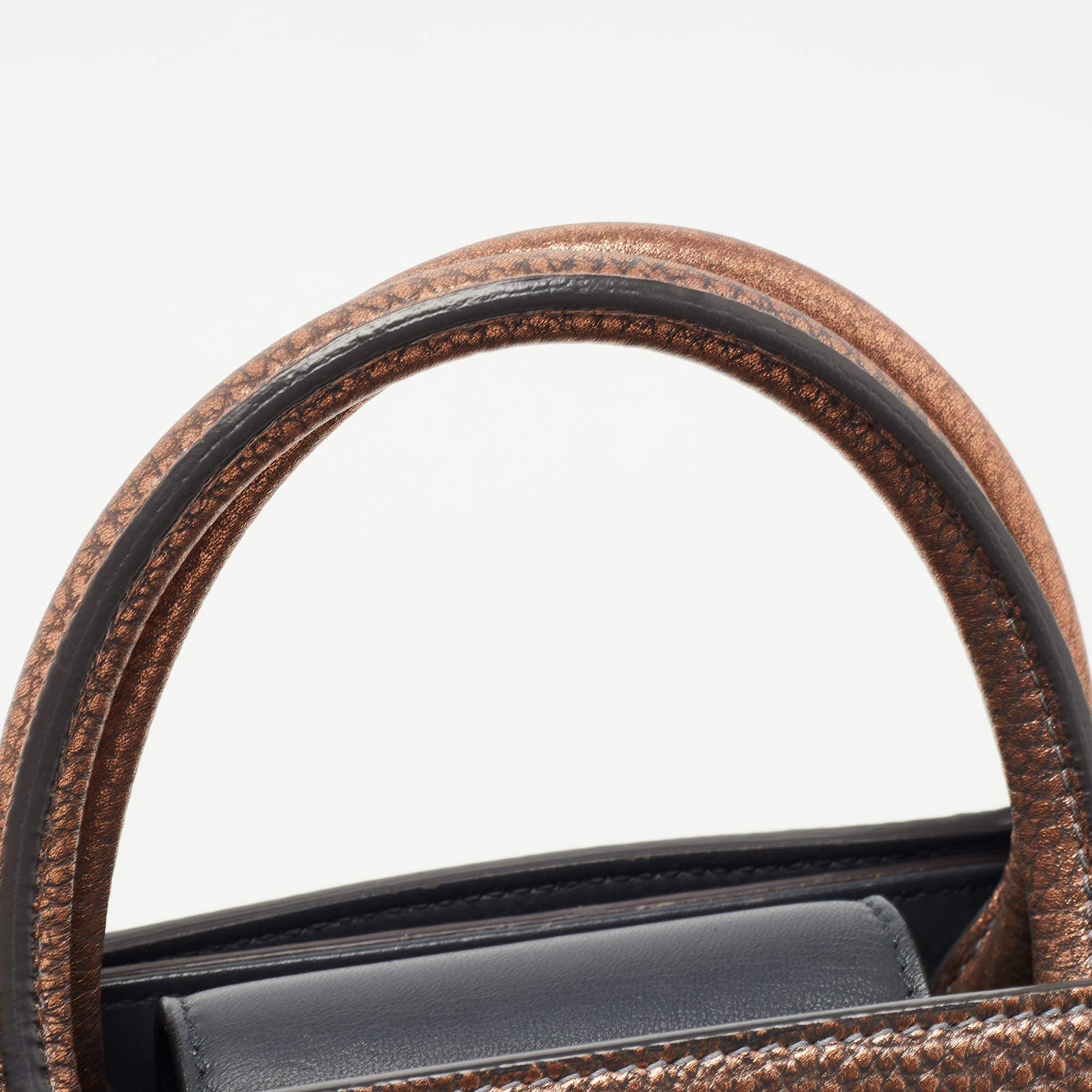 Dior Bronze Leather Mini Diorever Tote In Good Condition For Sale In Dubai, Al Qouz 2