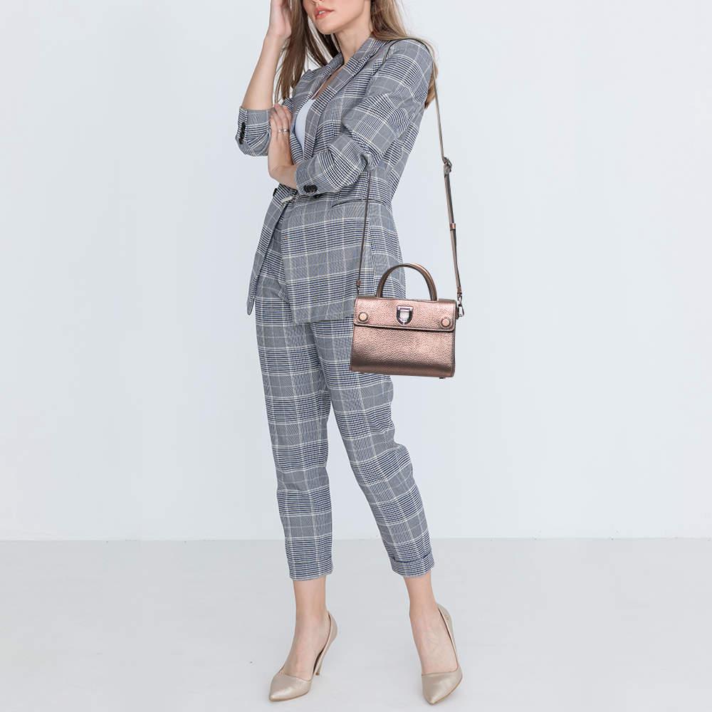 Dior Bronze Leather Mini Diorever Tote For Sale 4
