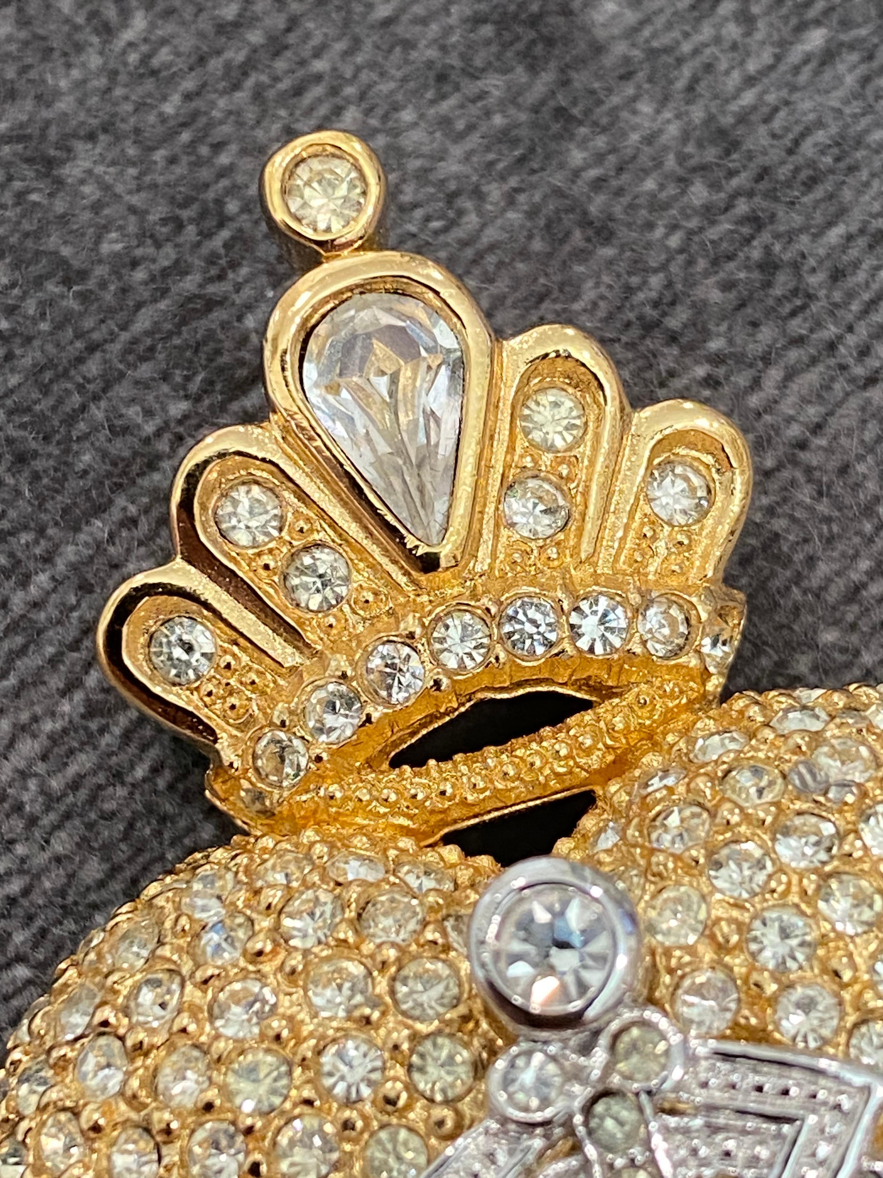 Dior Brooch Autumn 1992 Collection Rhinestone Heart Brooch by Henkel & Grosse' 2