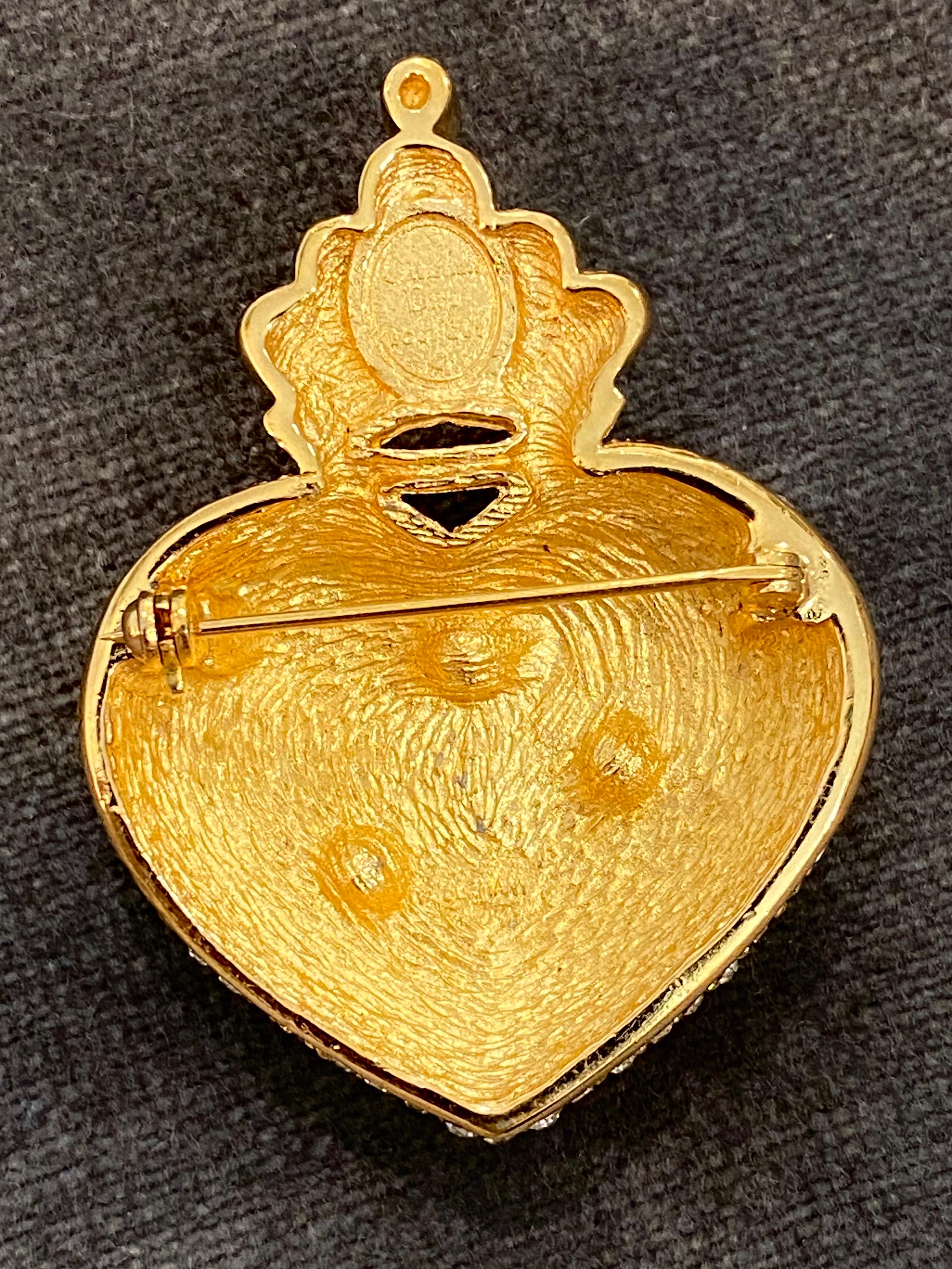Dior Brooch Autumn 1992 Collection Rhinestone Heart Brooch by Henkel & Grosse' 4