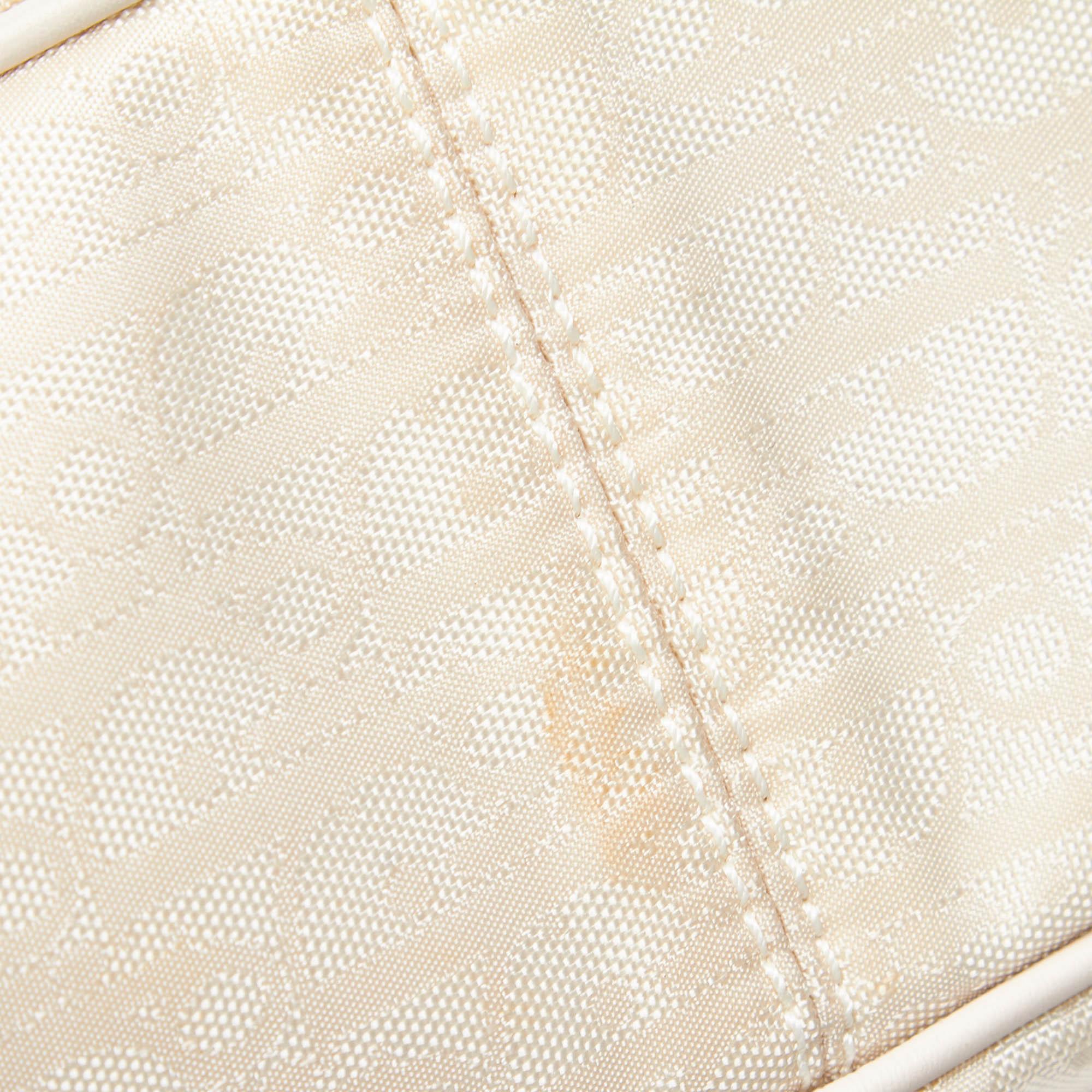 Dior Brown Beige Jacquard Fabric Oblique Handbag France w/ Dust Bag 1