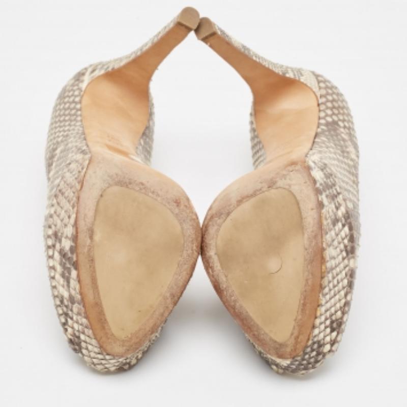 Dior Braun/Beige Python Miss Dior Pumps Größe 40.5 im Angebot 3