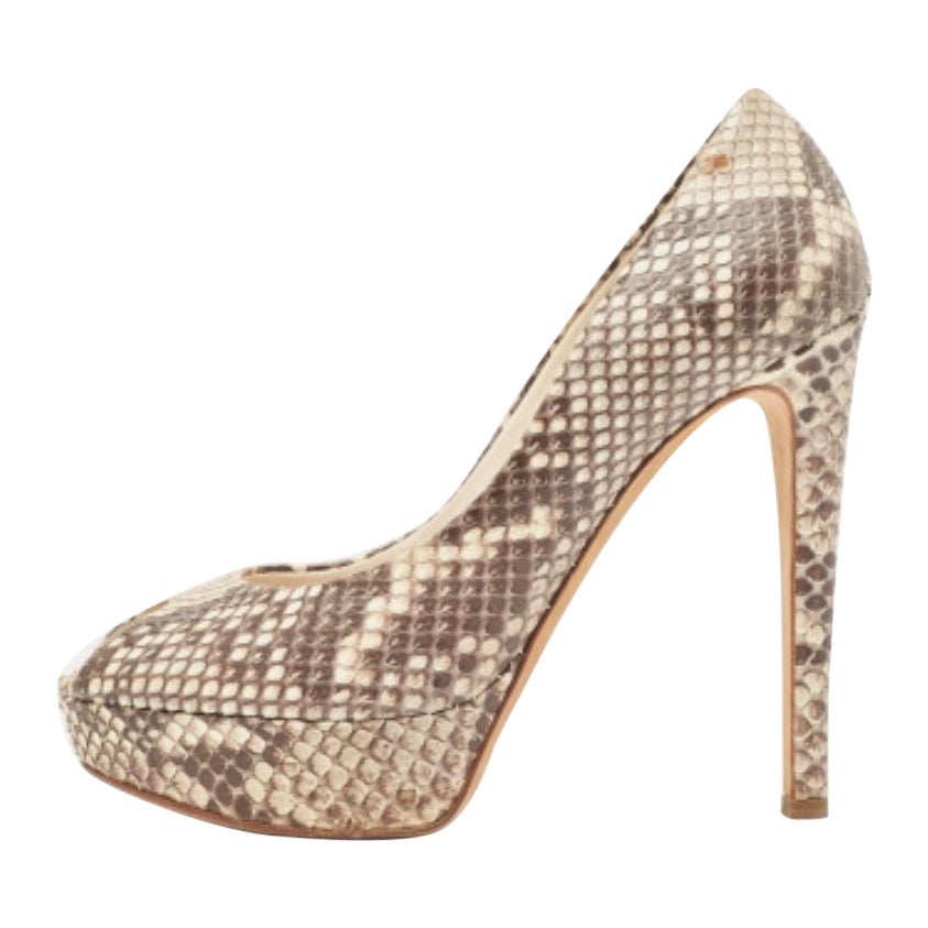 Dior Brown/Beige Python Miss Dior Pumps Size 40.5
