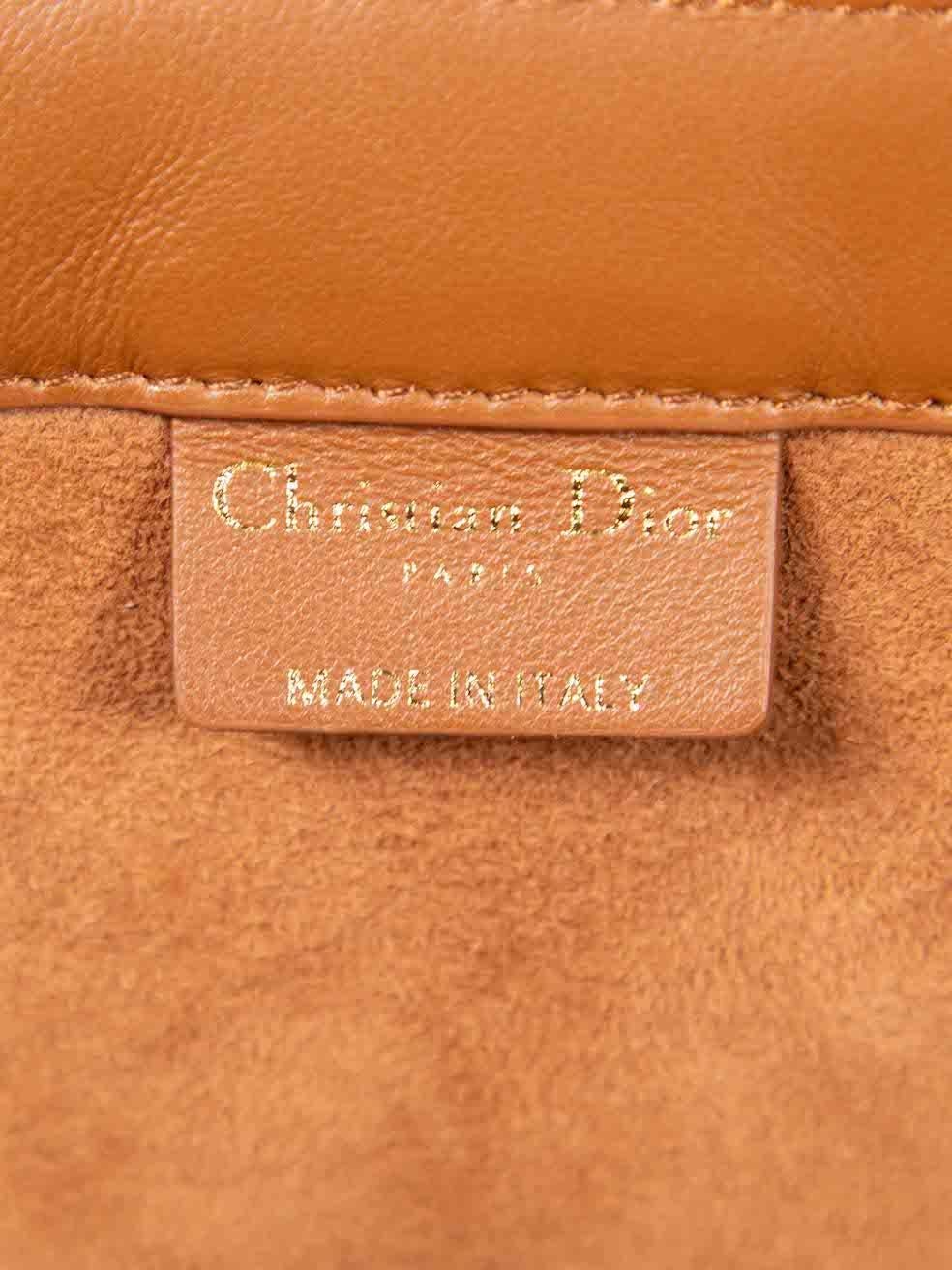 Dior Brown Calfskin Cornely Effect Embroidered Large Book Tote 3