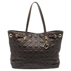 Dior Brown Cannage Coated Canvas Panarea Tote