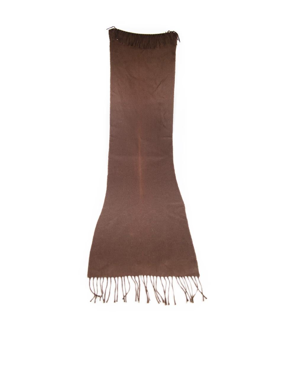 Dior Brown Cashmere Tassel Fringe Scarf In Good Condition For Sale In London, GB