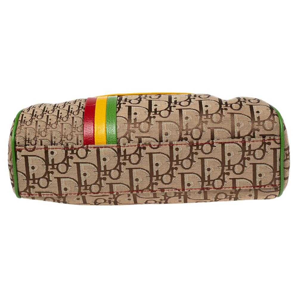 Women's Dior Brown Diorissimo Canvas Rasta Shoulder Bag