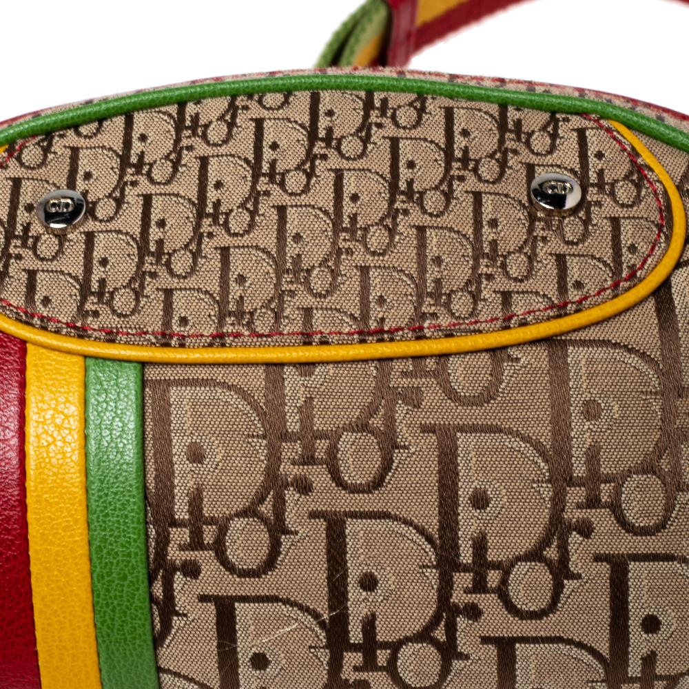 Dior Brown Diorissimo Canvas Rasta Shoulder Bag 1