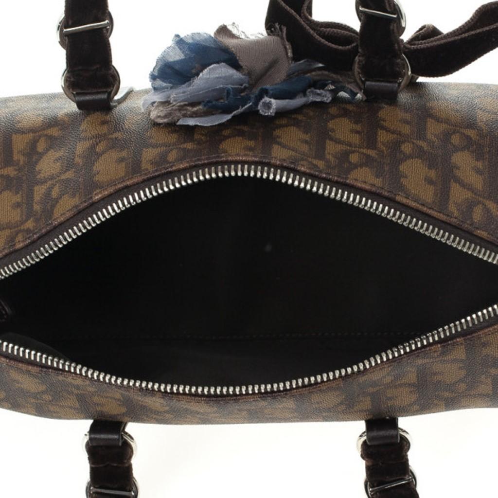 Dior Braun Diorissimo Beschichtetes Segeltuch Trotter Romantique Satchel 9