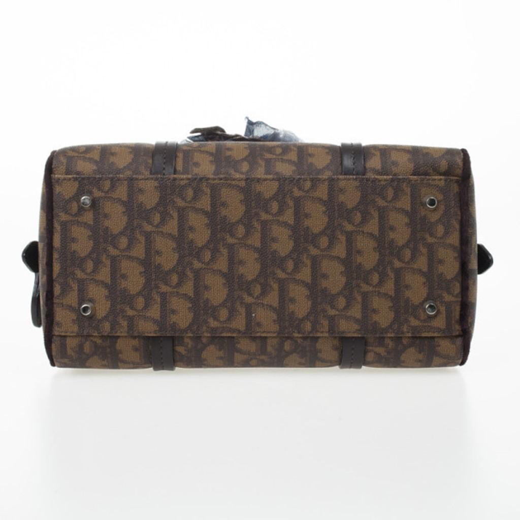 Dior Braun Diorissimo Beschichtetes Segeltuch Trotter Romantique Satchel Damen