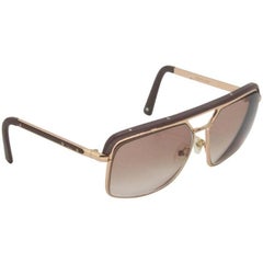 Dior Brown Gradient Gold-tone Metal Frame Pilot Unisex Tinted Sunglasses