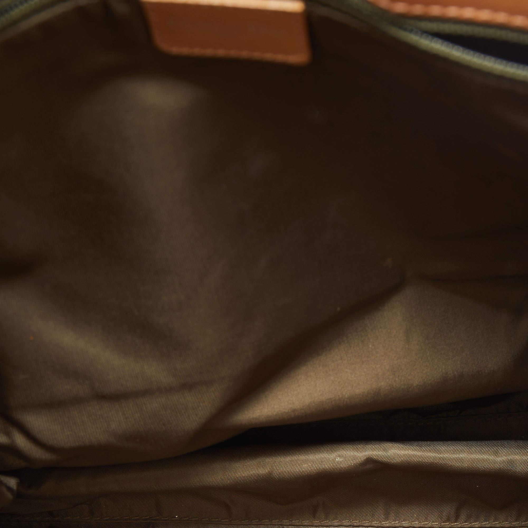 Dior Brown/Green Oblique Canvas Trotter Tote Bag 6