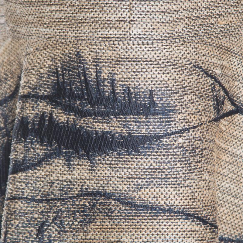 Dior Brown Jute Textured Horse Face Embroidered Frayed Hem Midi Dress SIn a perf In New Condition In Dubai, Al Qouz 2