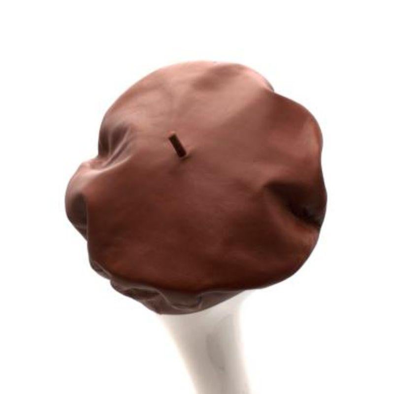 Men's Dior Brown Lambskin Baker Boy Cap - Size 57 For Sale