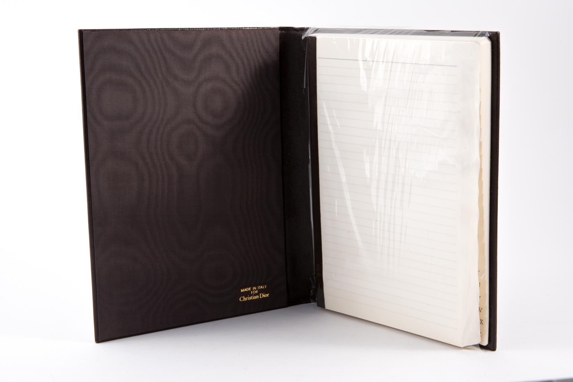 Women's or Men's Dior Brown Leather and Glass Folder Directory Desktop