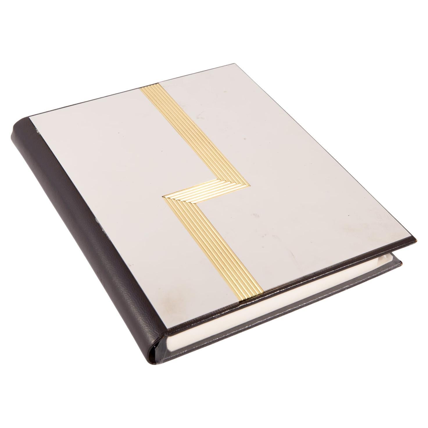 Dior Brown Leather and Glass Folder Directory Desktop