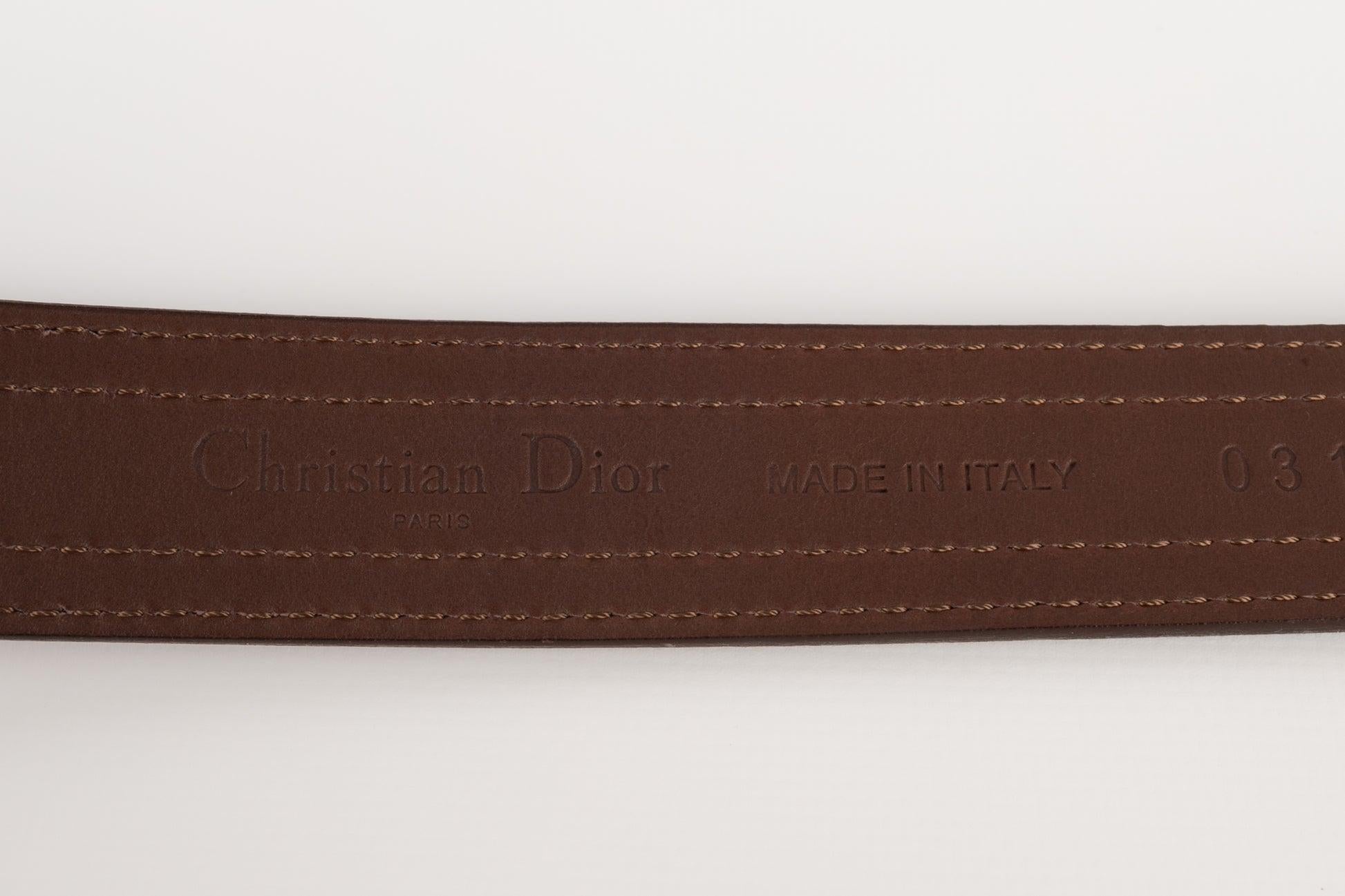 Cintura in pelle marrone Dior in vendita 2