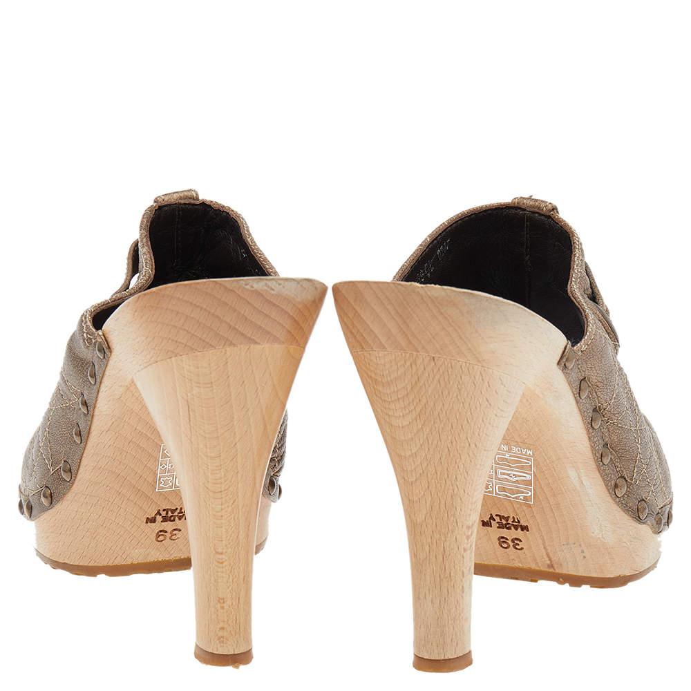 Dior Brown Leather Clog Mules Size 39 1