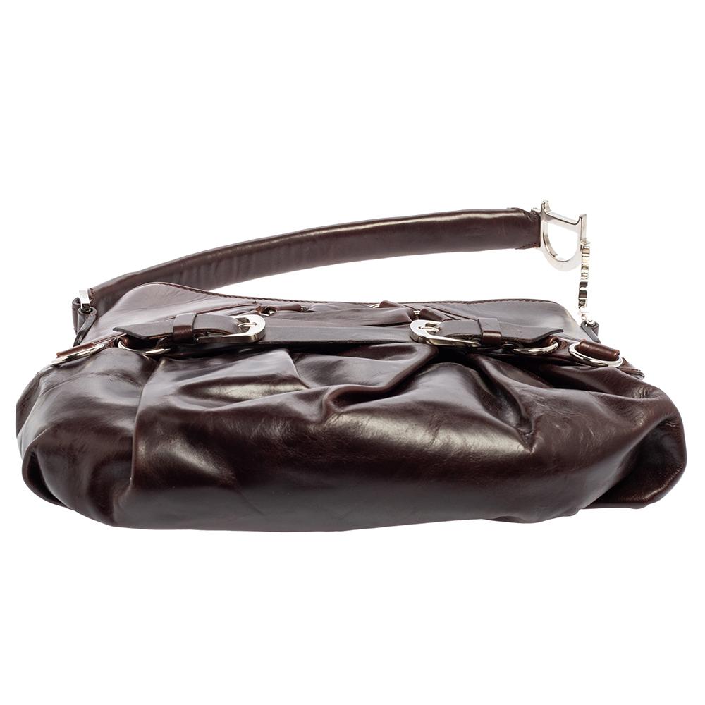 Dior Brown Leather Corset Ballet Shoulder Bag 6