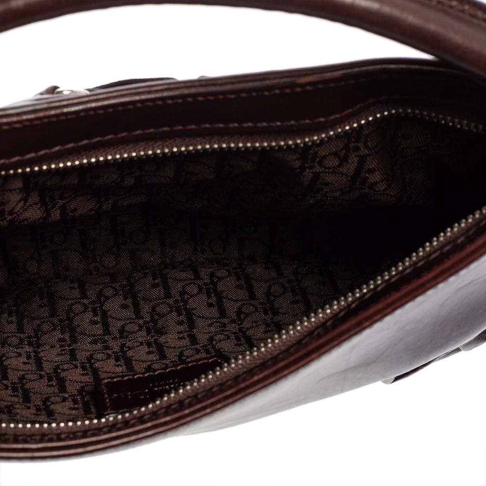 Black Dior Brown Leather Corset Ballet Shoulder Bag