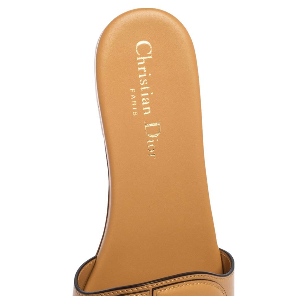 Dior Braun Leder D Club Flache Sandalen Größe 38 3