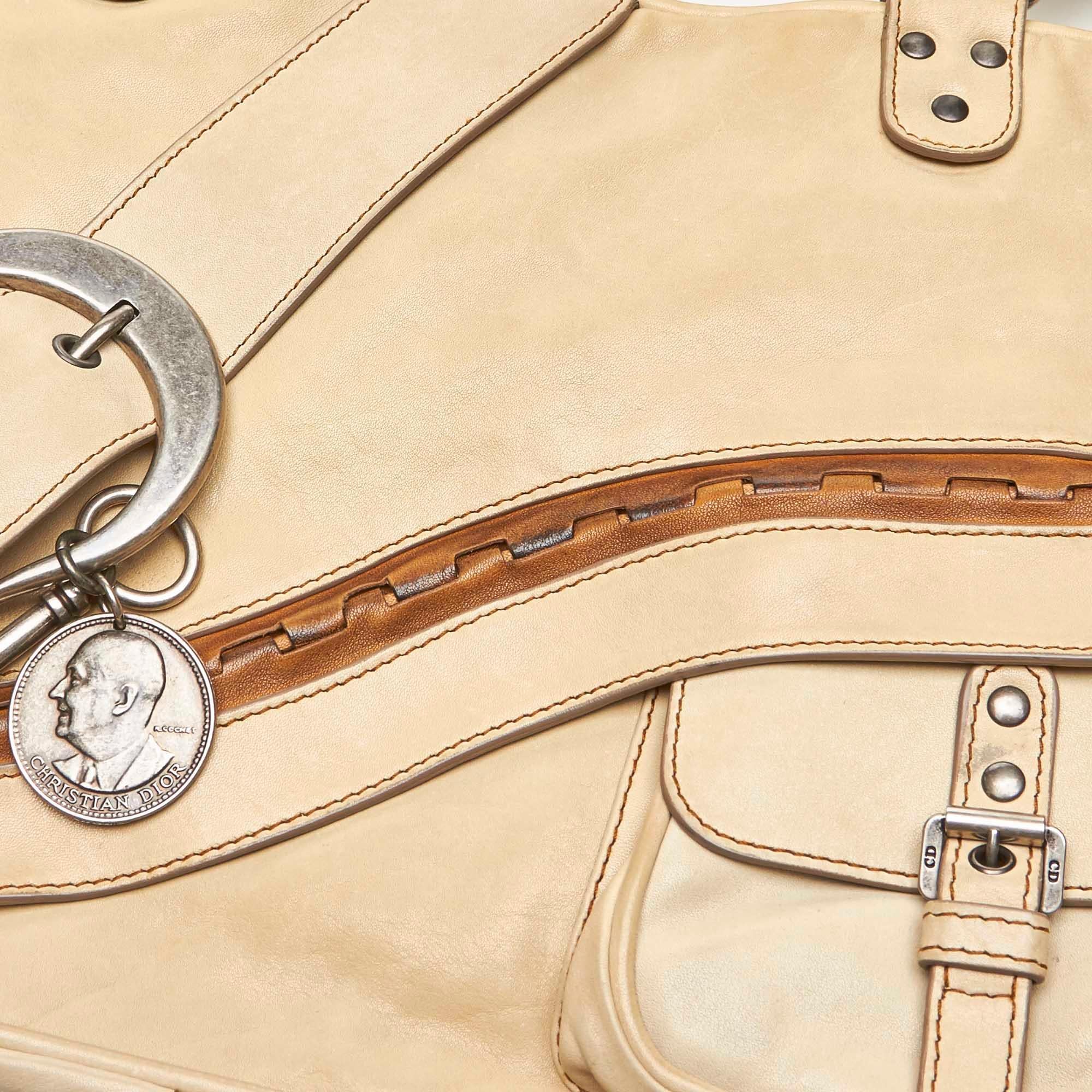 Dior Brown Leather Gaucho Saddle Bag 3