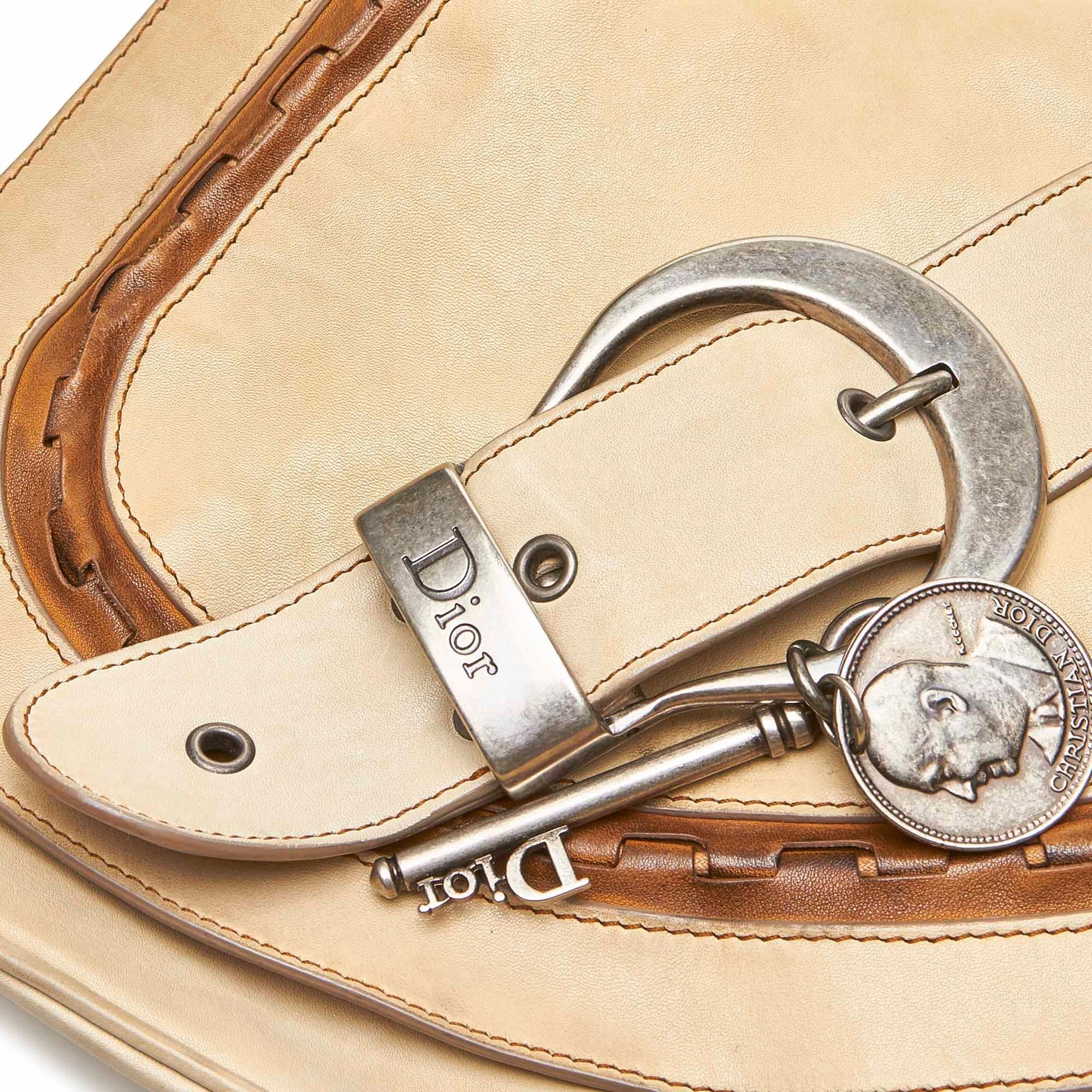 Dior Brown Leather Gaucho Saddle Bag 4