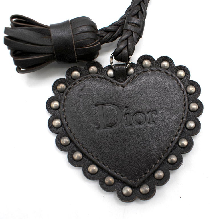 Dior Brown Leather Key Ring and Bag Charm For Sale at 1stDibs