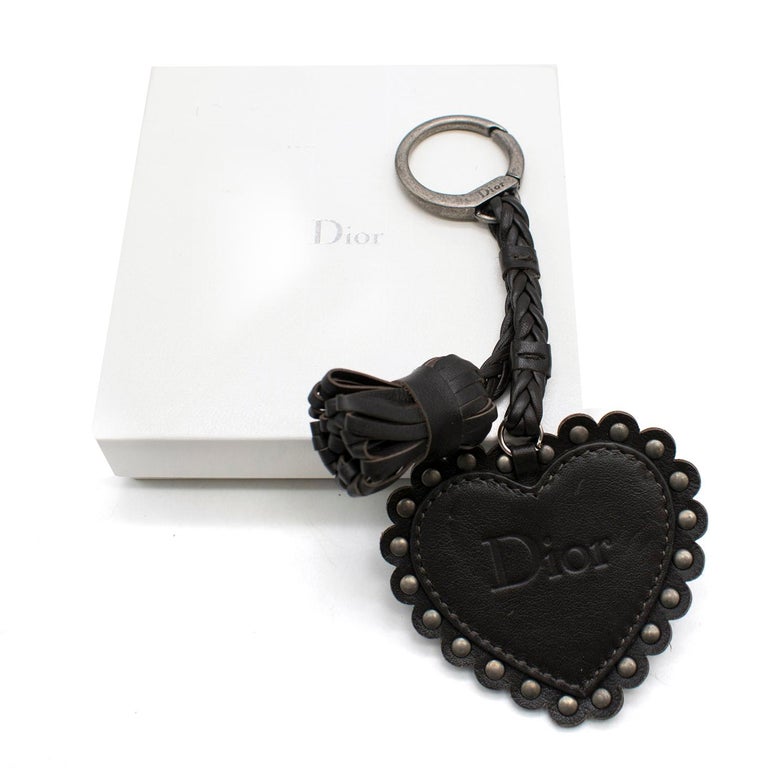 Dior Brown Leather Key Ring and Bag Charm For Sale at 1stDibs