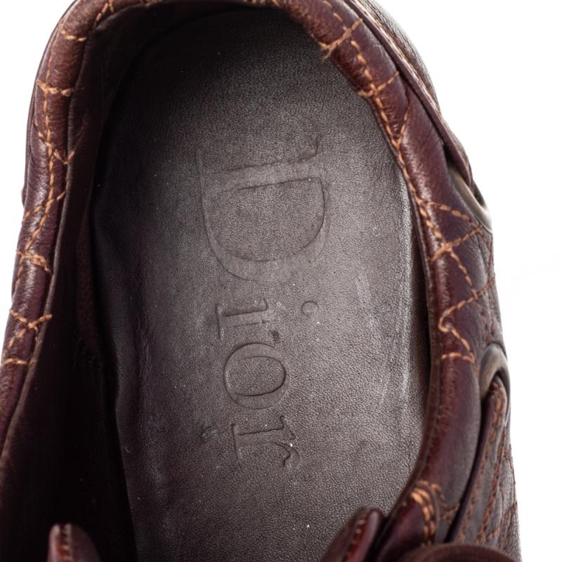 Black Dior Brown Leather Low Top Sneakers Size 40 For Sale