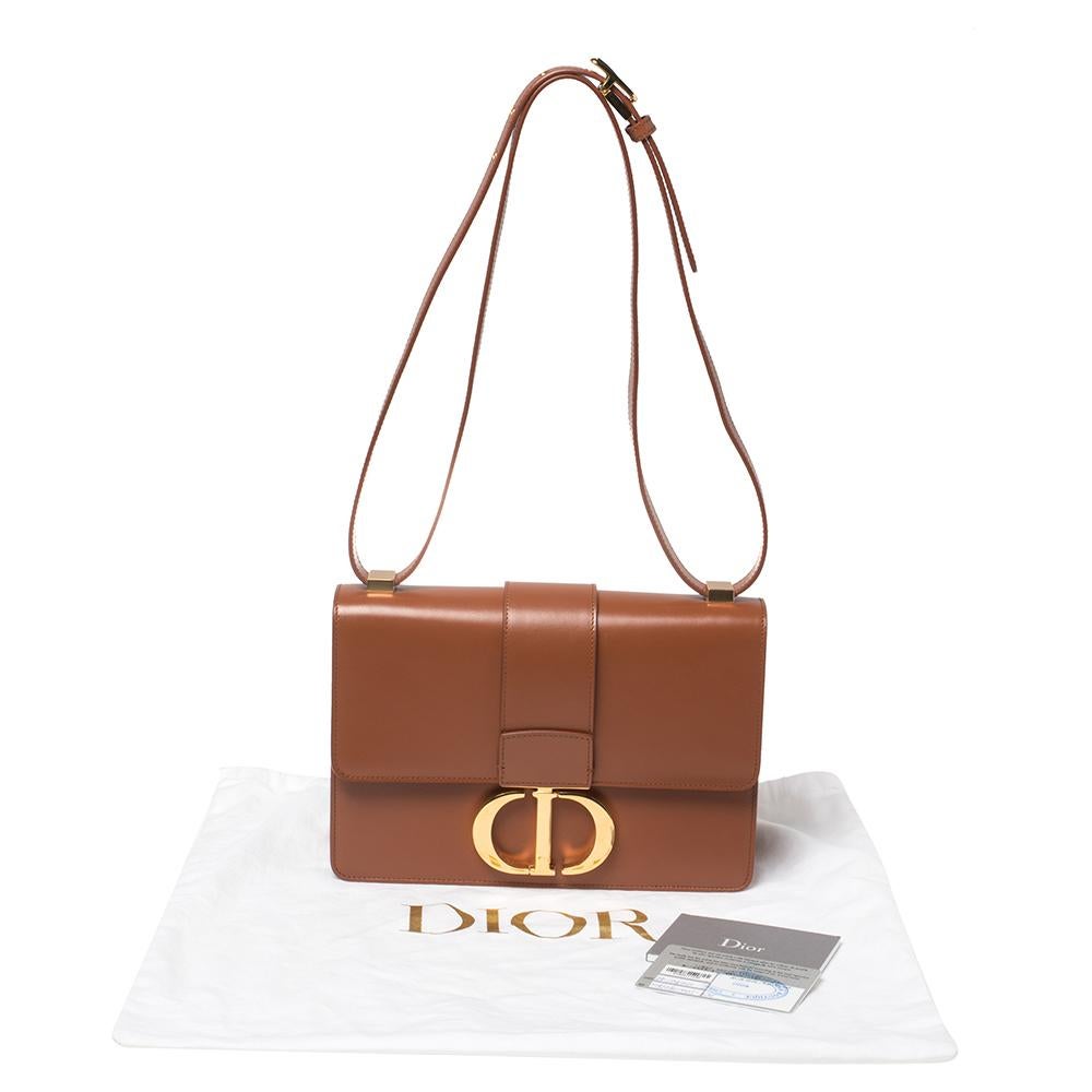 Dior Brown Leather Montaigne 30 Flap Shoulder Bag 3