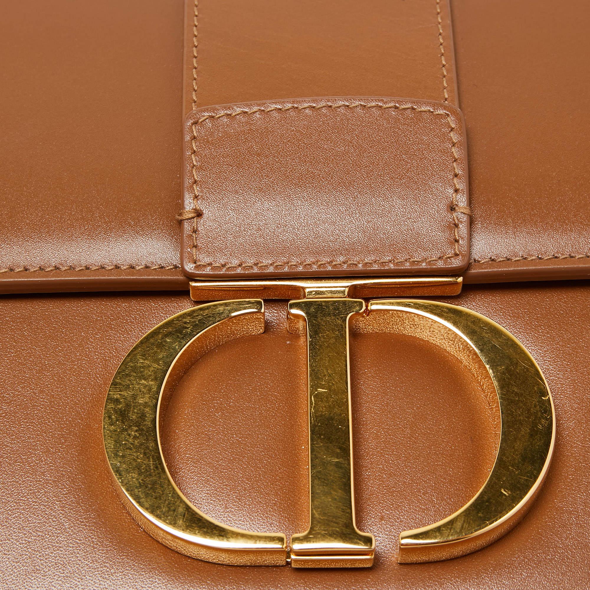 Dior Brown Leather Montaigne 30 Flap Shoulder Bag 7